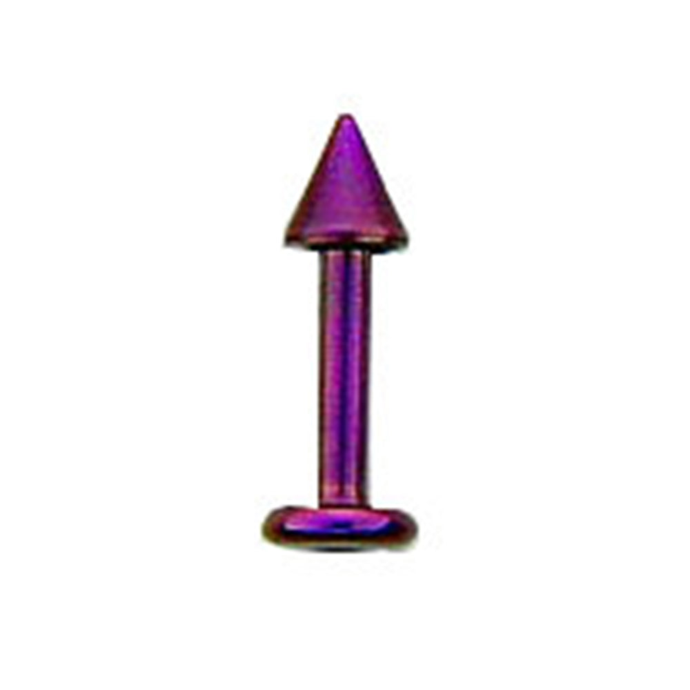 Titanium 14 Gauge Labret Stud with Pink Spike