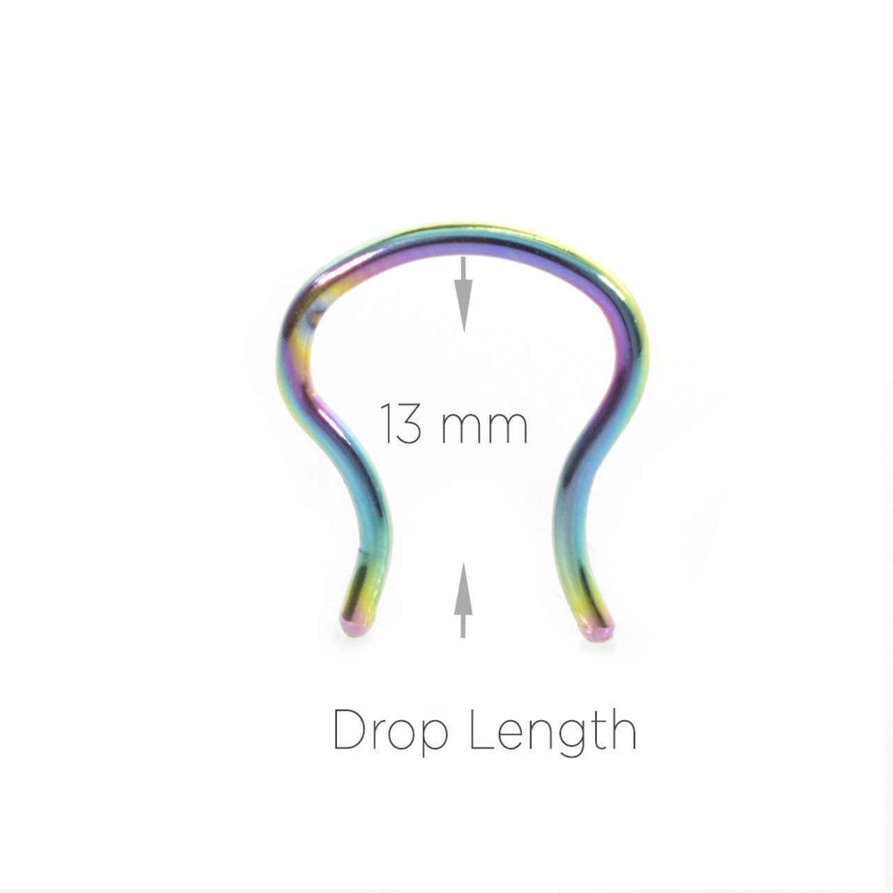 Surgical Steel Anodized Titanium Septum Ring Retainer 16 Gauge U Shape