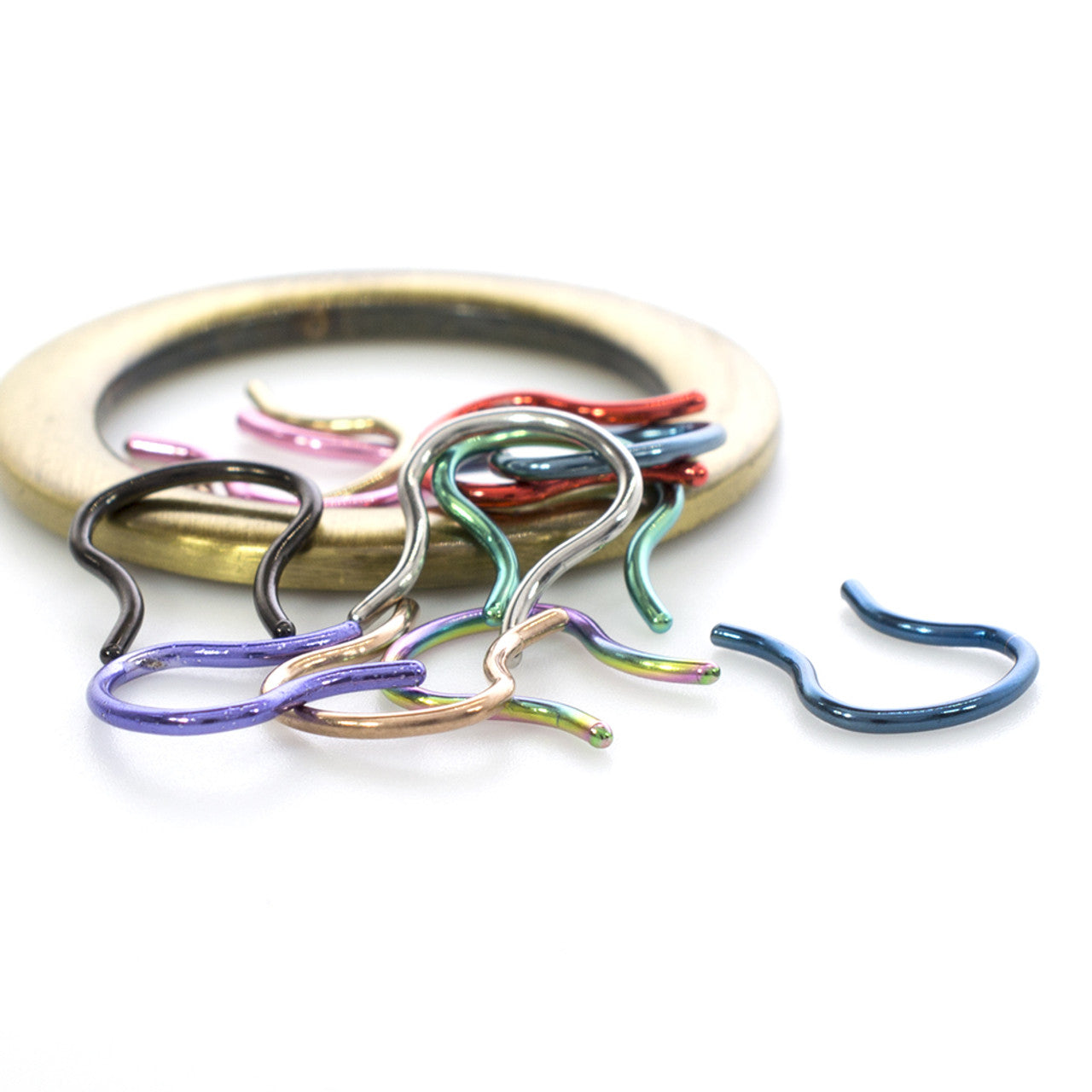 Surgical Steel Anodized Titanium Septum Ring Retainer 16 Gauge U Shape