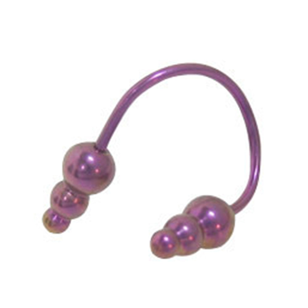 Titanium 16 & 18 Gauge Spiral Twister Ring with Round Spike