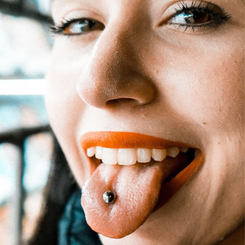 Bio-Flex Tongue Ring Straight Barbell 14 Gauge 5/8" (16 MM) - 100 Pack