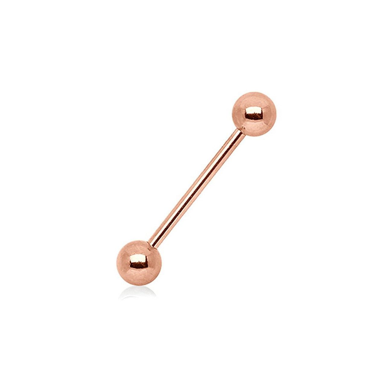 Surgical Steel Straight Barbell Ring 14 Gauge 5/8" (16 MM) - Rose Gold