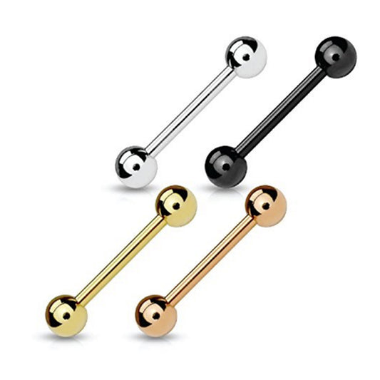 Surgical Steel Tongue Ring Straight Barbell 14 Gauge 5/8" (16 MM)