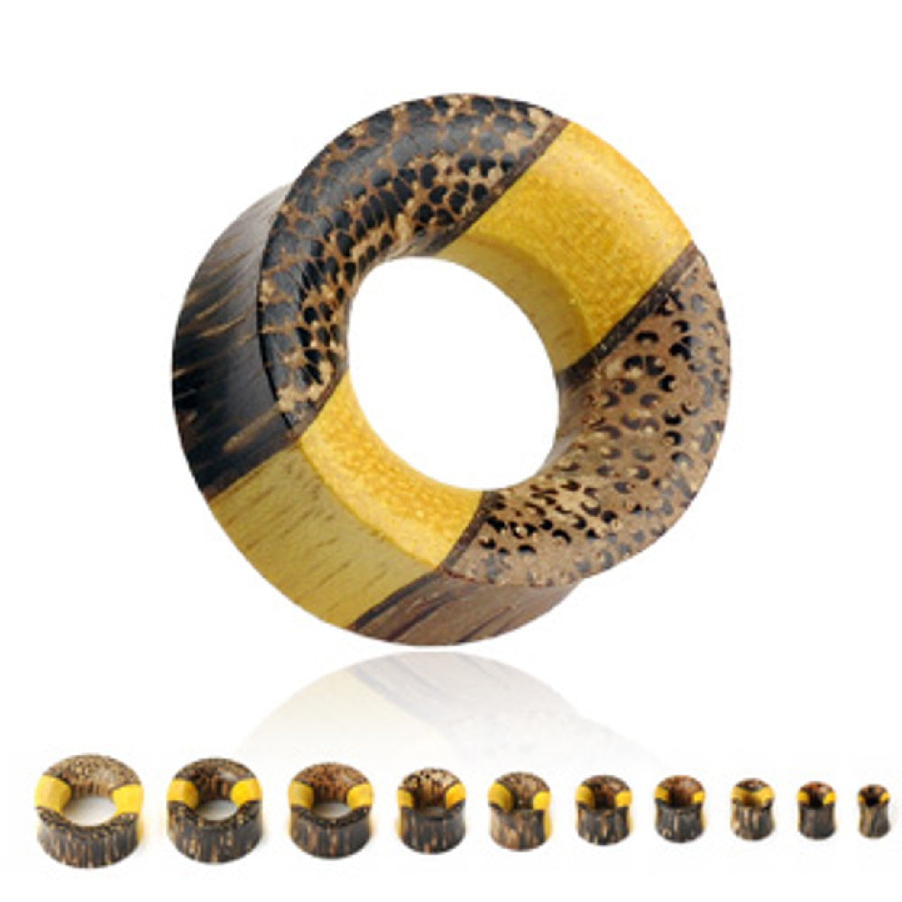 Wood 2 Gauge to 1 Inch Ear Tunnels with Triple Layer - Pair - photo 2