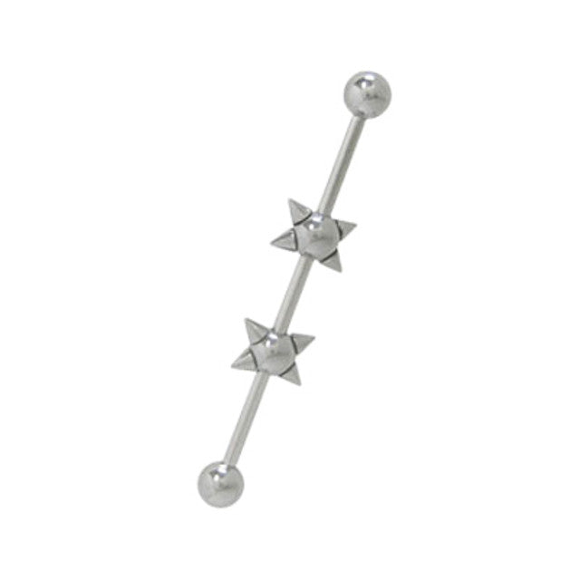 Surgical Steel 14 Gauge Industrial Barbell with Spike Ball Charm