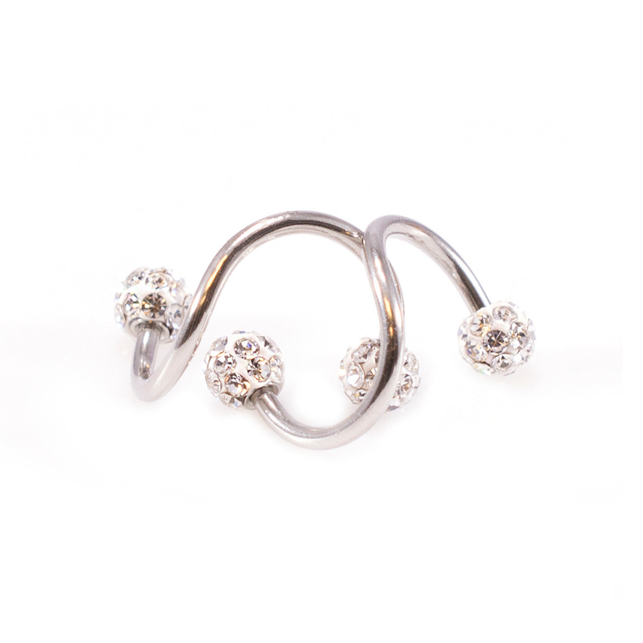 Surgical Steel Spiral Barbell Ring 16 & 14 Gauge With Ferido Ball - Pair