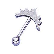 Surgical Steel 16 Gauge Eyebrow Barbell with Wave Design