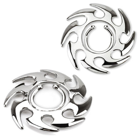 Non-Piercing Clip On Nipple Ring Adjustable With Tribal Swirl - Pair