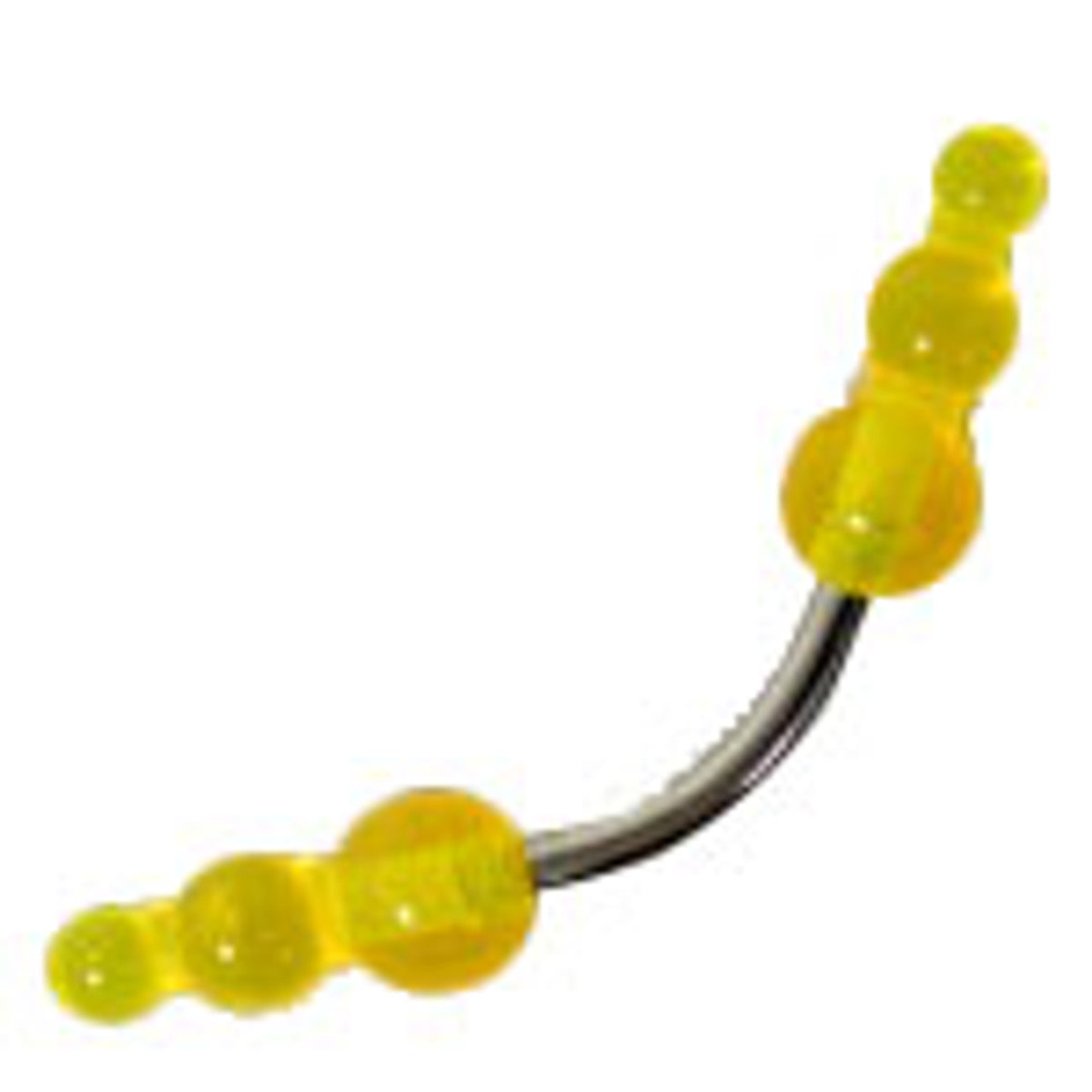 Surgical Steel 14 Gauge Eyebrow Barbell with UV Glow Acrylic Beads