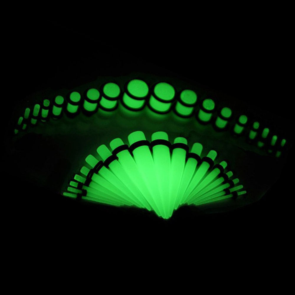 White Glow in the Dark Acrylic Ear Stretching Kit 14G to 00G - 36 Pack - photo 4