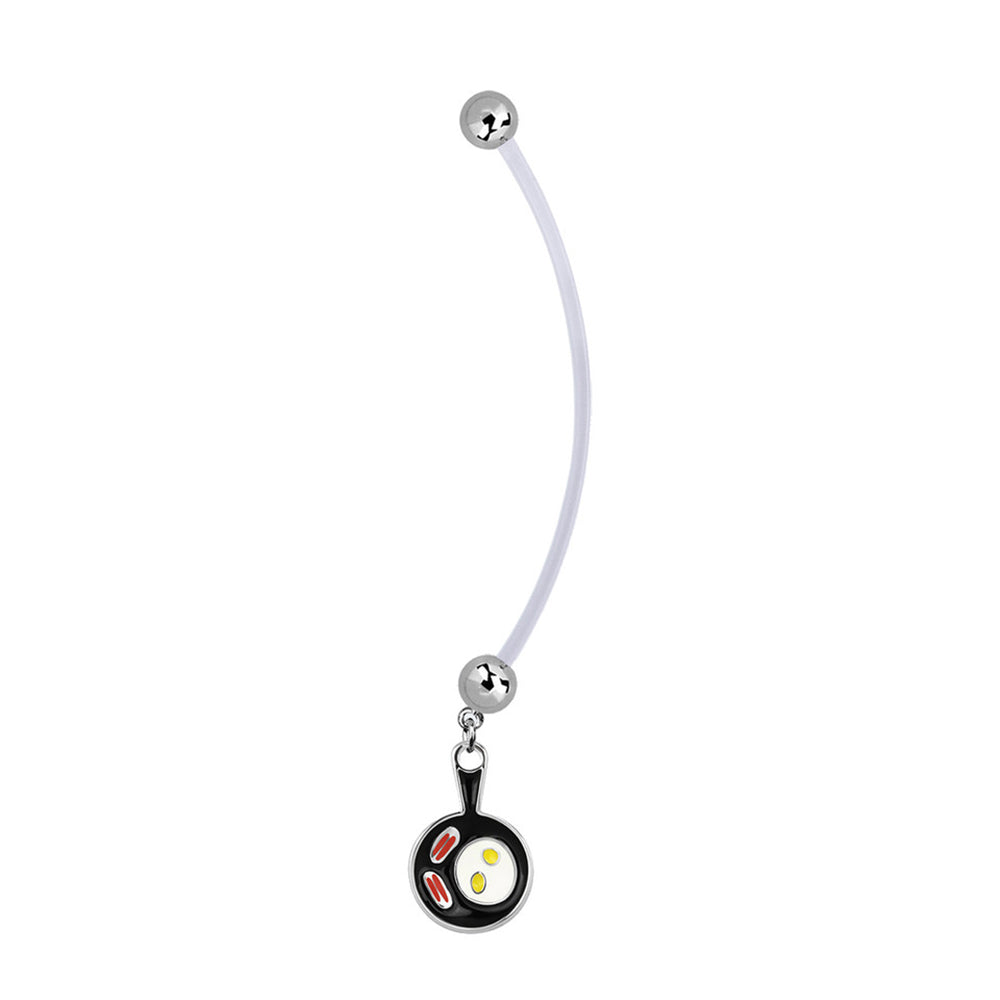 Bioflex 14 Gauge Maternity Belly Ring with Bacon & Eggs - photo 4