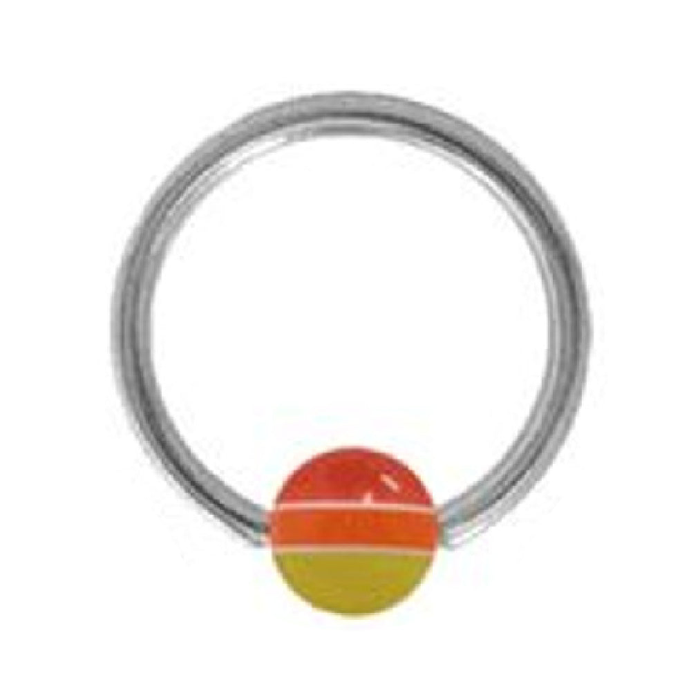 Surgical Steel 14 Gauge Captive Bead Ring with Acrylic Stripe Ball - photo 6