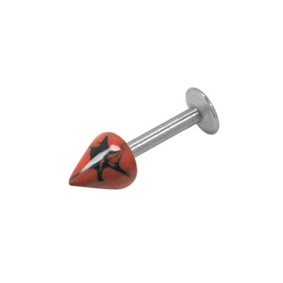 Surgical Steel 14 & 16 Gauge Labret Stud with Painted Starfish Spike