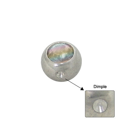 Surgical Steel Jeweled Replacement Dimple Bead - Opal