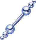 Surgical Steel 14 Gauge Tongue Barbell with Stacked Balls