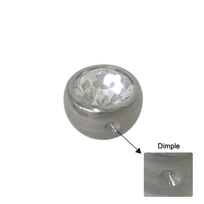 Titanium Jeweled Replacement Dimple Bead 14 Gauge