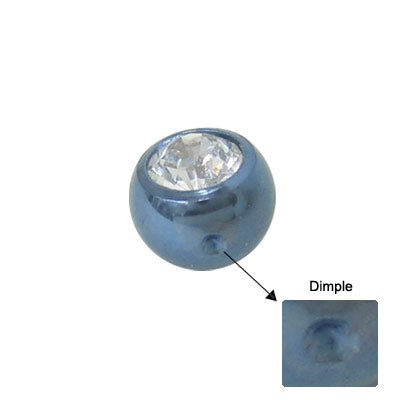 Titanium Blue Jeweled Dimple Replacement Bead - 5mm or 6mm