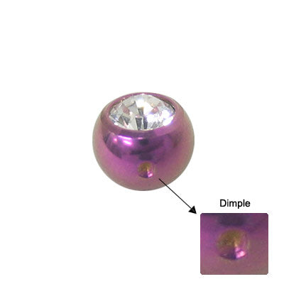 Titanium Pink Jeweled Dimple Bead - 5mm 6mm