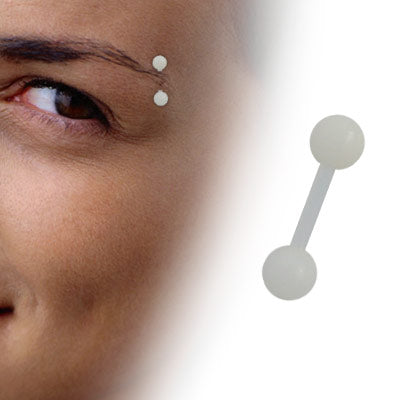 Bioplast 14 Gauge Eyebrow Barbell with Acrylic Beads