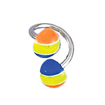 Surgical Steel 14 Gauge Twister Belly Ring with UV Half Beads