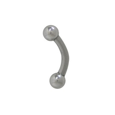 Surgical Steel 10 Gauge Curved Barbell Ring with 5mm Balls