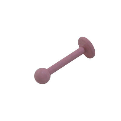 Surgical Steel 16 Gauge Labret Stud with Pink Plated Ball