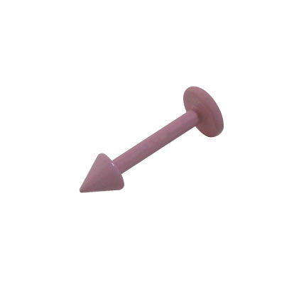 Surgical Steel 16 Gauge Pink Spiked Labret Stud