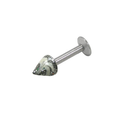 Surgical Steel 14 & 16 Gauge Labret Stud with Painted Glitter Spike