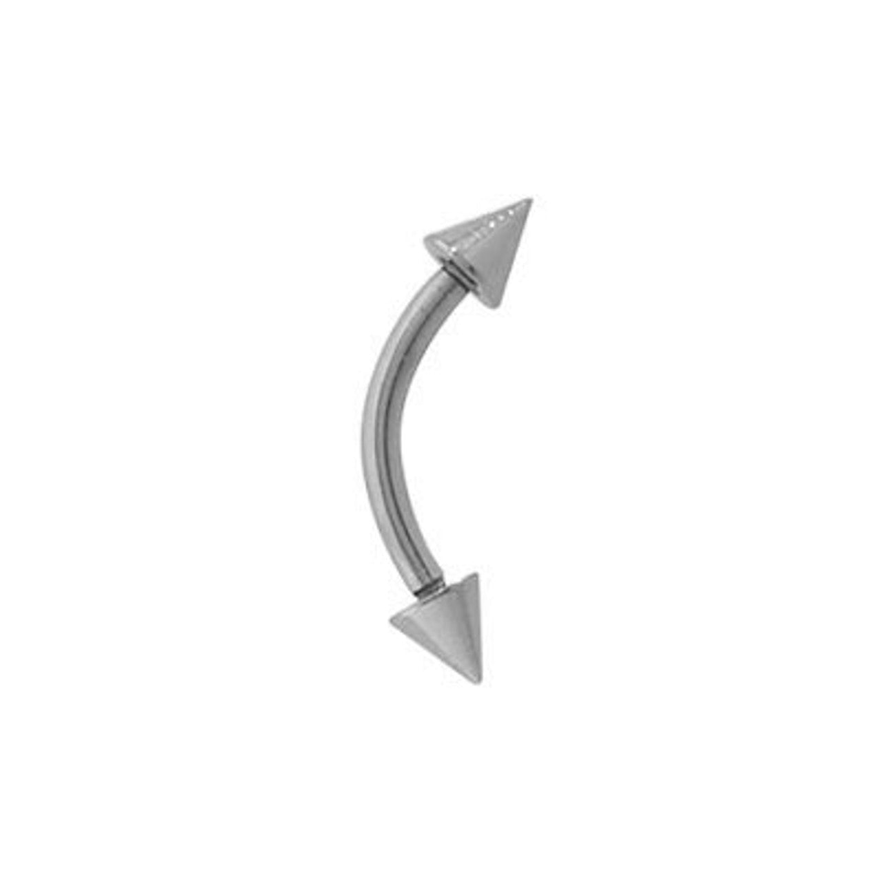 Titanium Curved Barbell Eyebrow Ring 16 Gauge With Spike