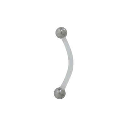 Bioflex 16 Gauge Curved Eyebrow Barbell with Surgical Steel Balls