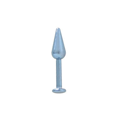Titanium 16 Gauge Labret Monroe Spiked Bead with Light Blue