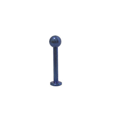 Titanium 14 Gauge Dark Blue Labret Stud with 2mm Ball