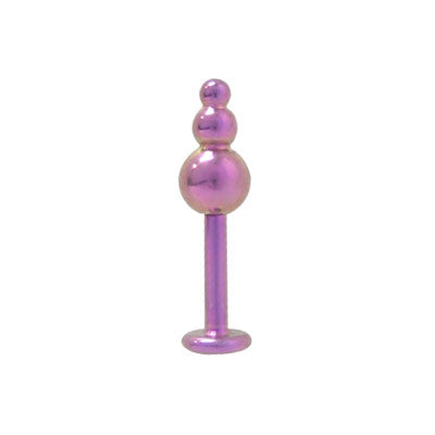 Titanium 14 Gauge Labret Monroe Ball Spike with Pink