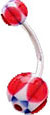 Surgical Steel 14 Gauge Belly Ring with UV Acrylic Star
