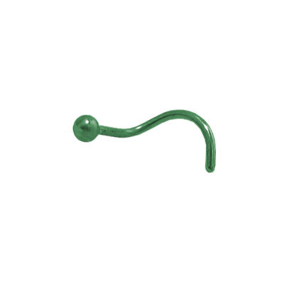 Titanium 18 Gauge Nose Stud with Green Ball Head
