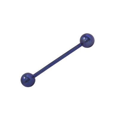 Titanium Tongue Barbell Dark Blue - 14 or 12 Gauge