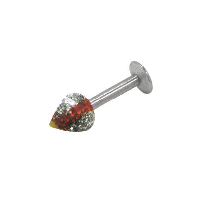 Surgical Steel 16 Gauge Labret Stud with Hand Painted Spike Top