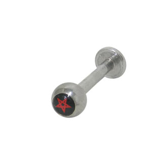 Surgical Steel 14 Gauge Labret Stud with Pentagram Monroe