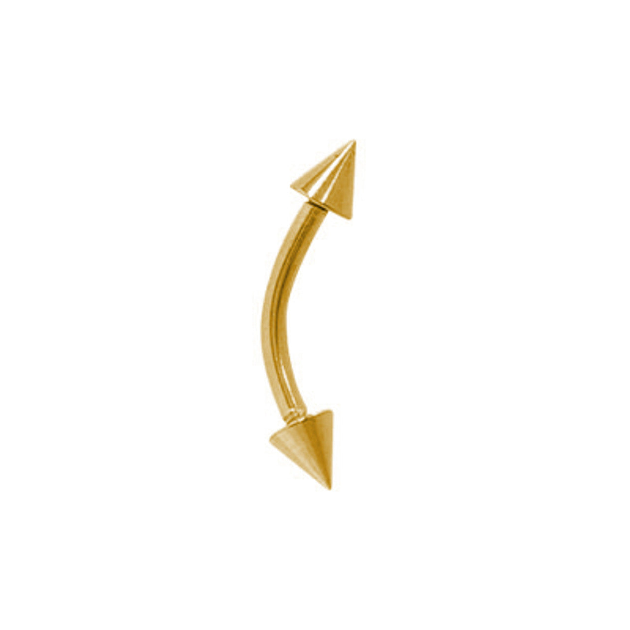 Titanium Curved Barbell Eyebrow Ring 16 Gauge With Spike