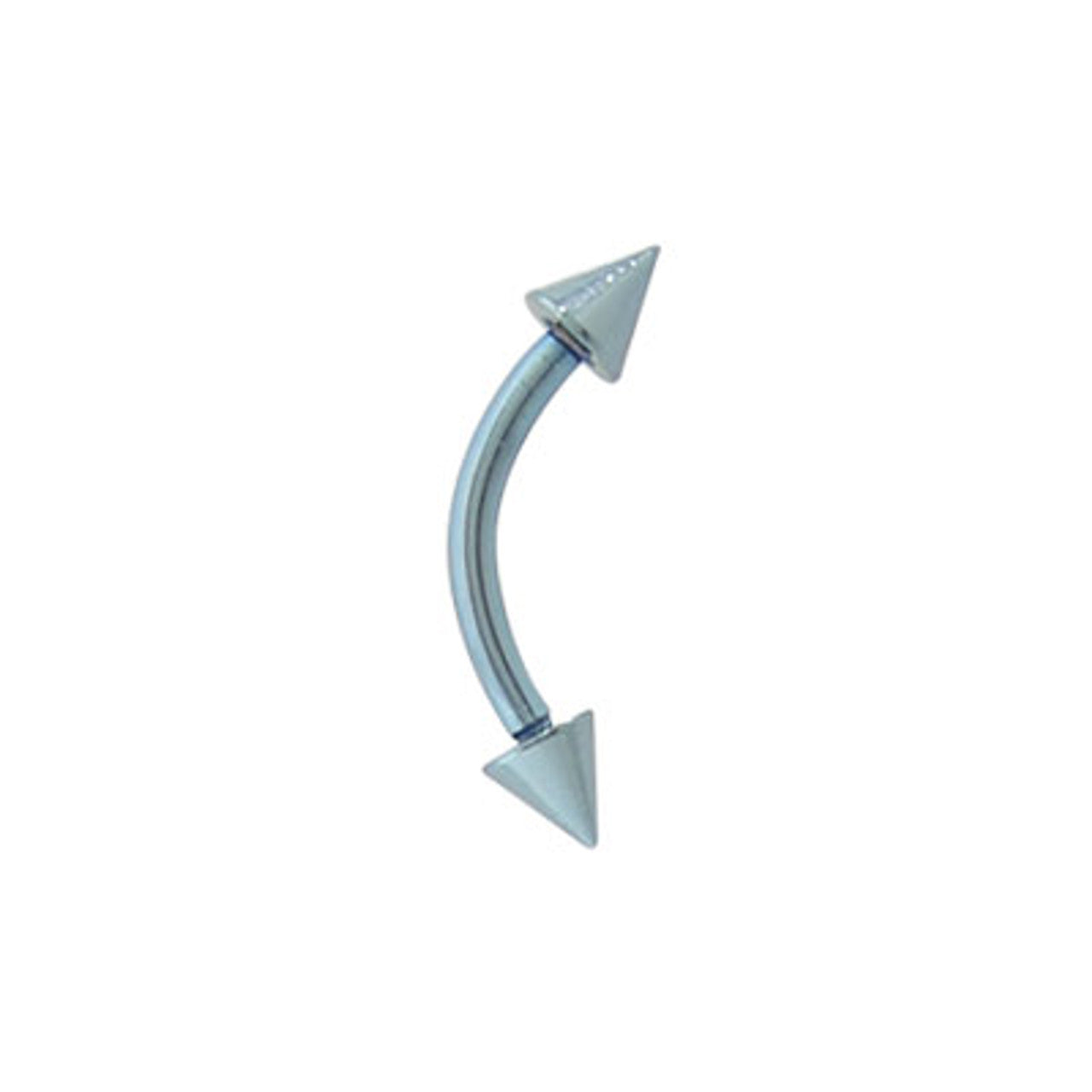 Titanium Curved Barbell Eyebrow Ring 16 Gauge With Spike