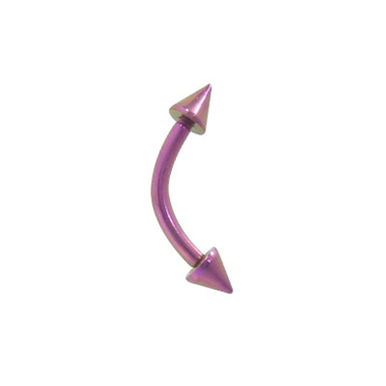 Titanium Curved Barbell Eyebrow Ring 16 Gauge With Spike