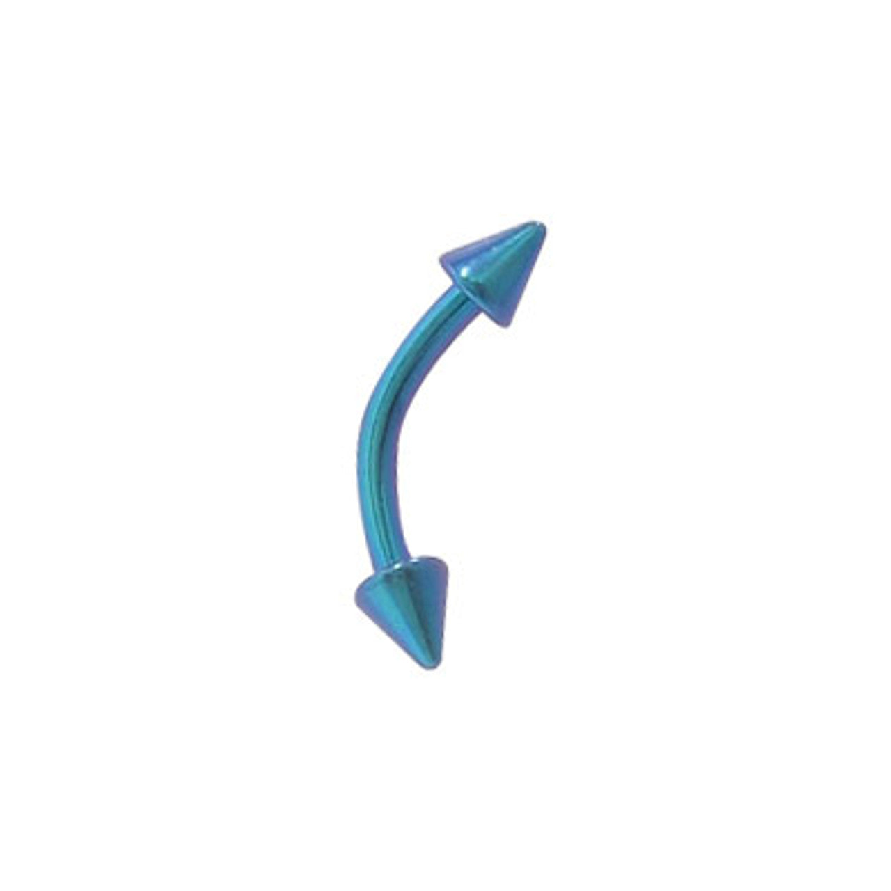 Titanium Curved Barbell Eyebrow Ring 16 Gauge With Spike