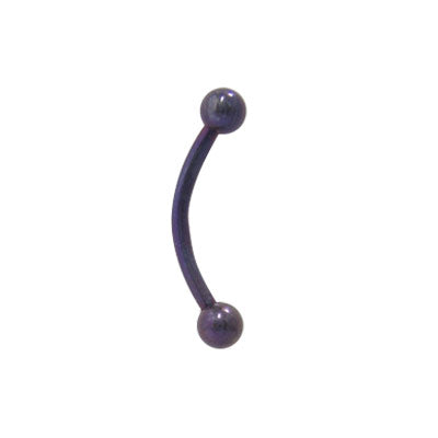 Titanium 16 Gauge Purple Curved Eyebrow Barbell Ring