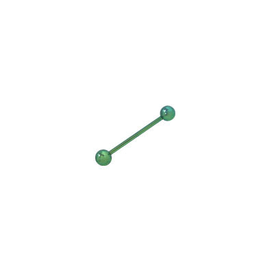 Titanium 14 Gauge Tongue Barbell in Green - 5/16 Inch