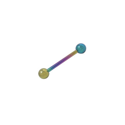 Titanium 14 Gauge Tongue Barbell in Multi-Color - 5/16 Inch