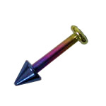 Titanium Monroe Labret 16 Gauge with Spike Bead - 13 Colors