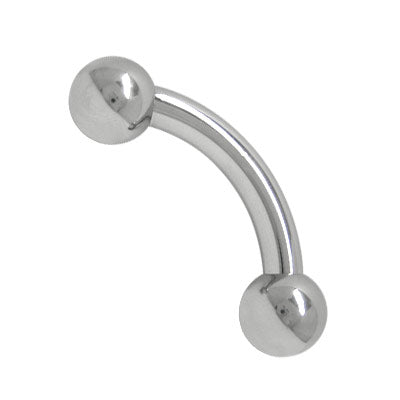 Surgical Steel 2 Gauge Curved Barbell - 1 1/2 Inch
