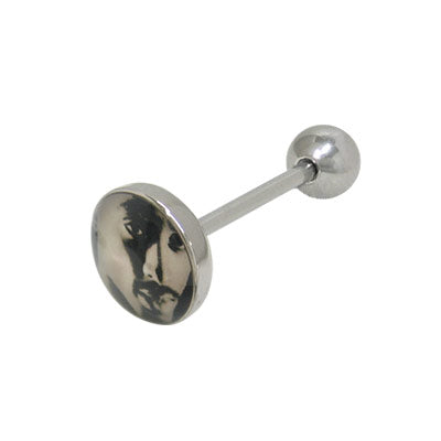 Surgical Steel 14 Gauge Tongue Barbell with Flat Head Design