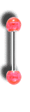 Surgical Steel 14 Gauge Tongue Barbell with UV Acrylic Beads