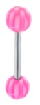 Surgical Steel 14 Gauge 5/8 Inch Tongue Barbell with UV Soccer Balls